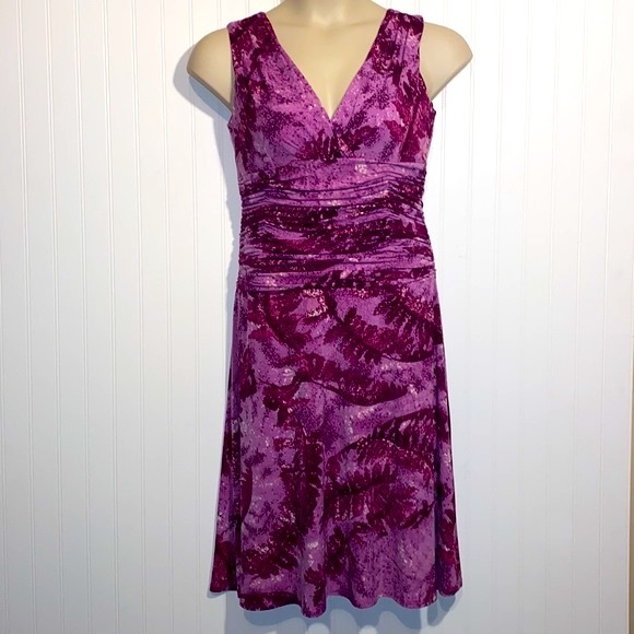 Dress Barn Dresses & Skirts - Dress Barn cinched waist printed multi pink dress